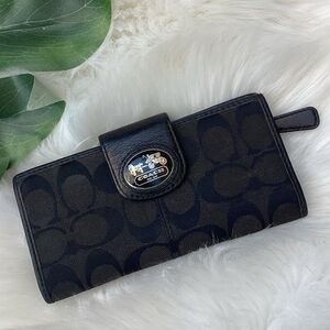 Coach Legacy Signature Slim Bi-fold Wallet Black